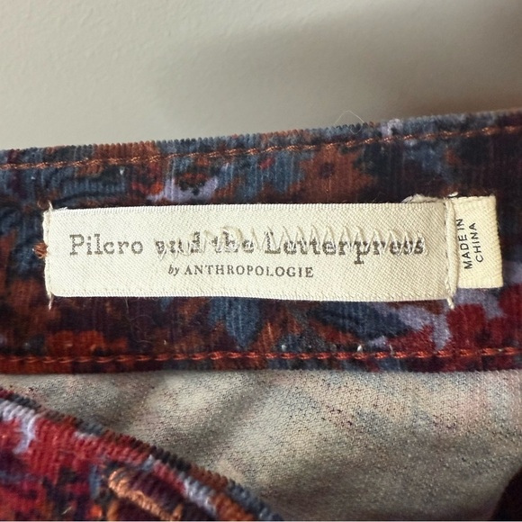 ANTHRO PILCRO and The Letterpress Floral Velvet Corduroy High Rise Skinny Jeans - Picture 10 of 12